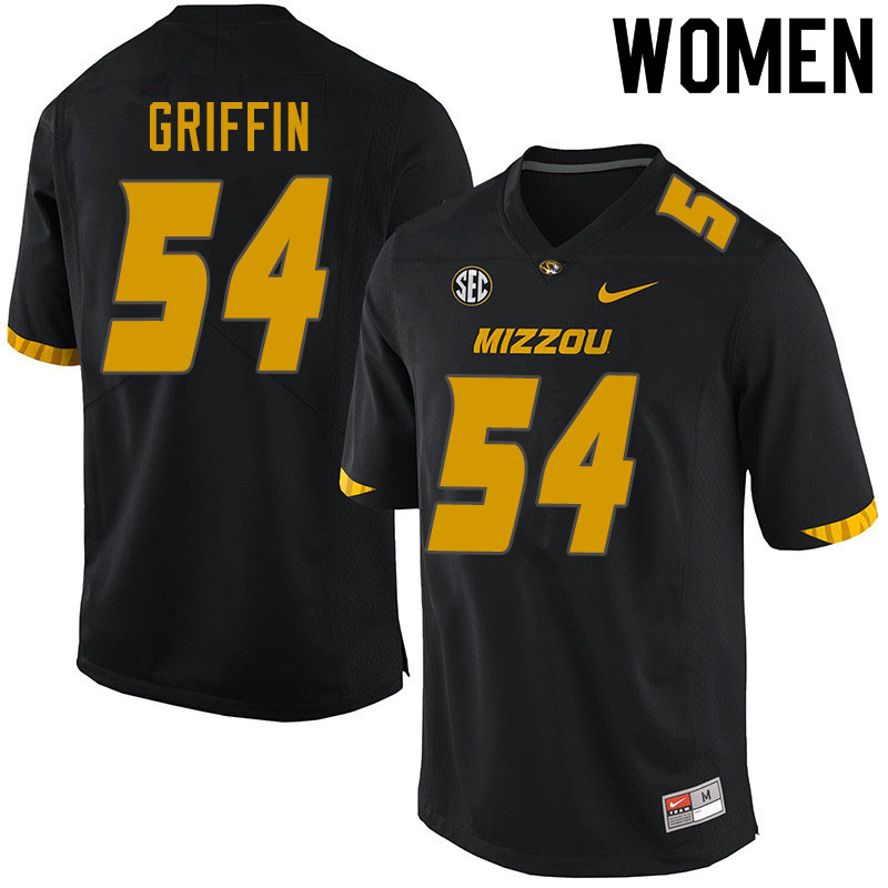 Women #54 Luke Griffin Missouri Tigers College Football Jerseys Sale-Black